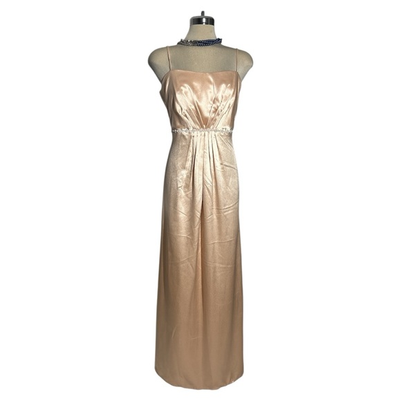 Cream Ruched Spaghetti Strap Maxi Gown - Picture 5 of 13
